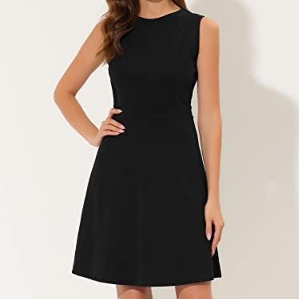 Banana Republic Fit and Flare Dress Fitted NWT Black Office Business Basic Sz 4